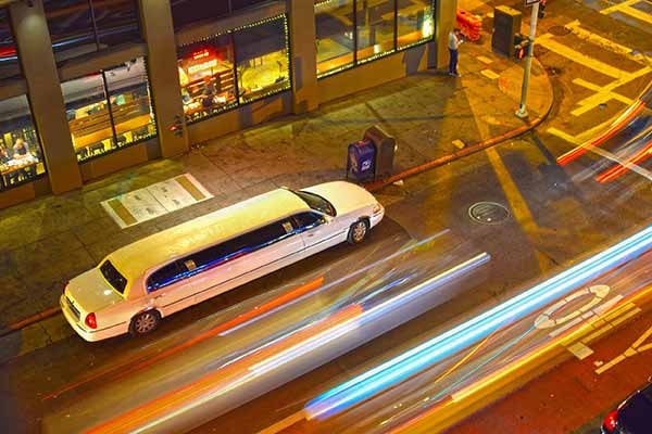 Limo Service Streamwood at night